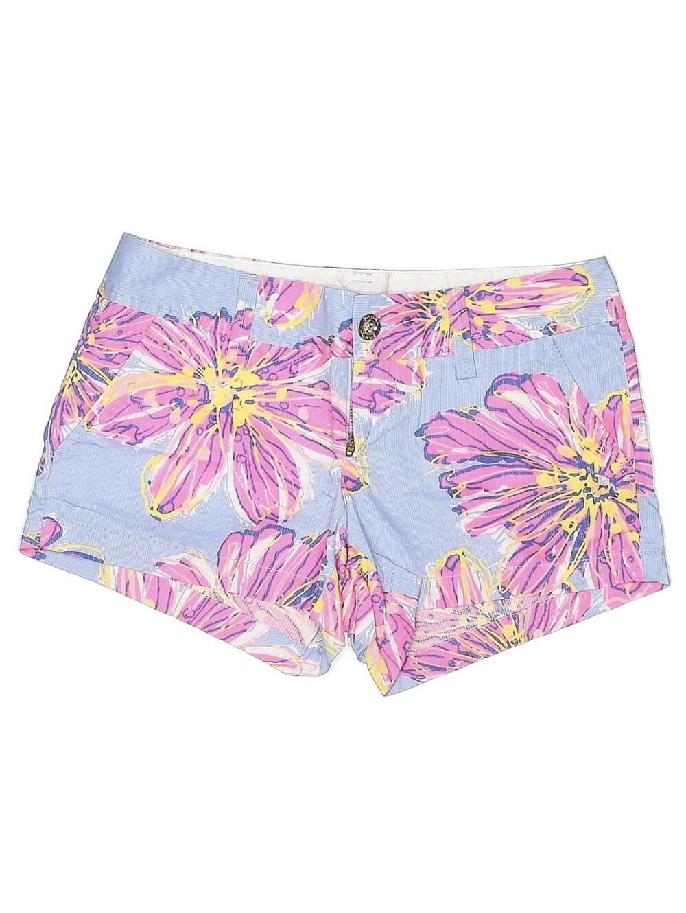 Lilly Pulitzer Party Girl Purple Dahlia Floral Print Walsh Shorts Size 0